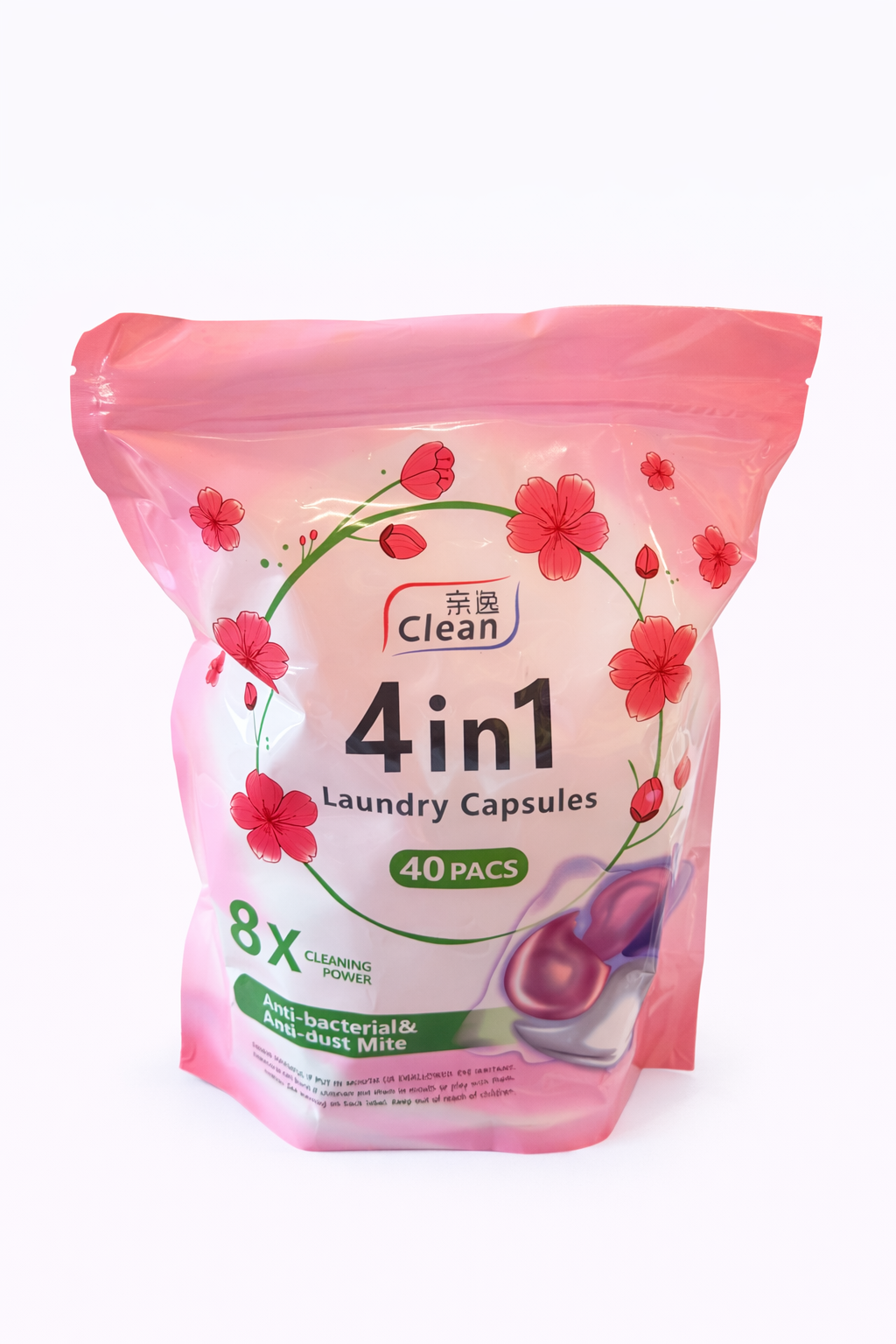 Clean 4-in-1 Wascapsules 40 stuks – Krachtig Wasmiddel met Antibacteriële Werking